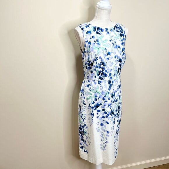 RSVP by Talbots Pastel Floral Sheath Dress Brunch Baby Shower Dress 4 - Picture 4 of 14